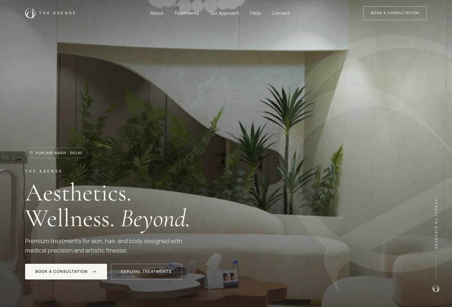 The Asense website, designed and built by Thoda Logic
